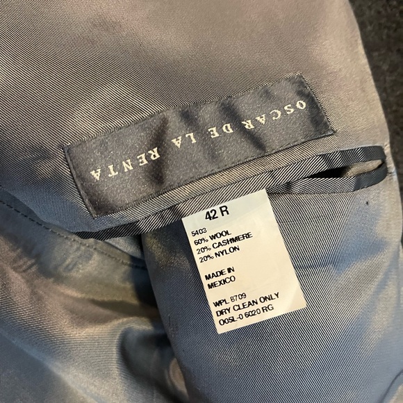 Oscar de la Renta Charcoal Wool Blazer - Picture 5 of 6